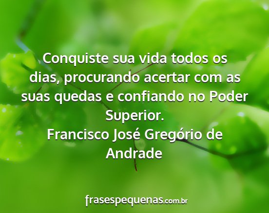 Francisco José Gregório de Andrade - Conquiste sua vida todos os dias, procurando...