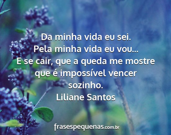 Liliane Santos - Da minha vida eu sei. Pela minha vida eu vou... E...