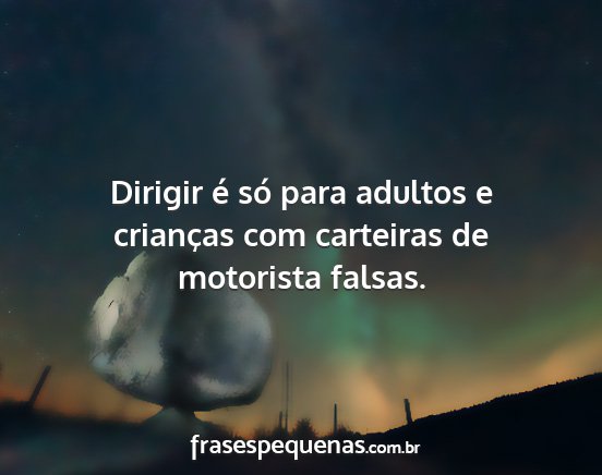 Dirigir é só para adultos e crianças com...