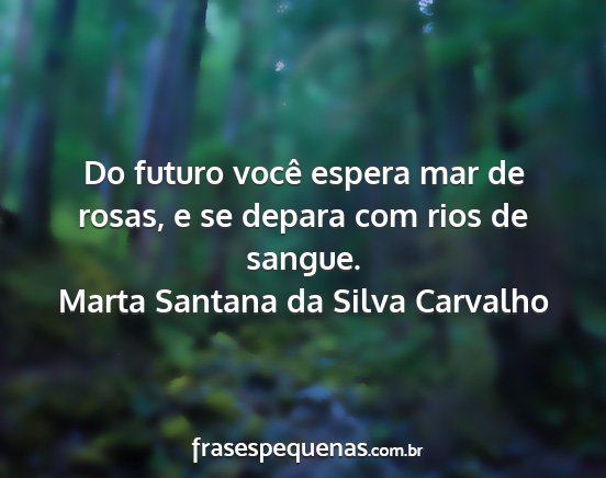 Marta Santana da Silva Carvalho - Do futuro você espera mar de rosas, e se depara...