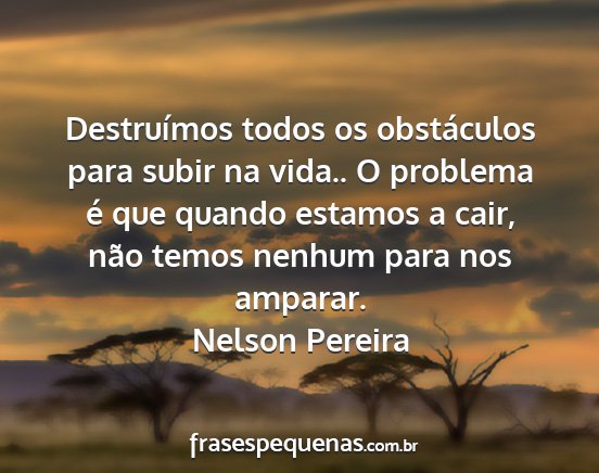 Nelson Pereira - Destruímos todos os obstáculos para subir na...