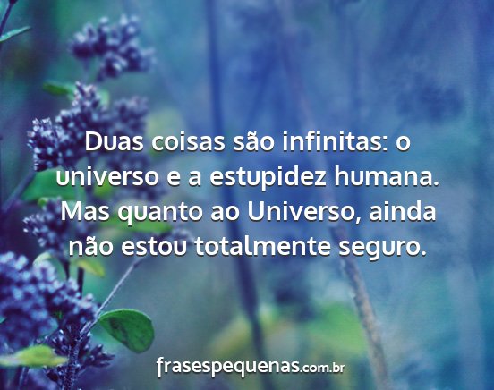 Duas coisas são infinitas: o universo e a...