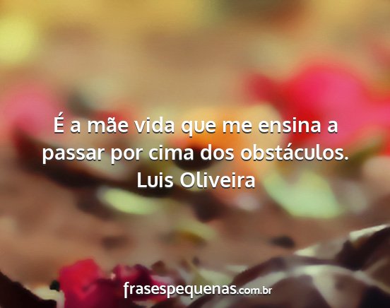 Luis Oliveira - É a mãe vida que me ensina a passar por cima...