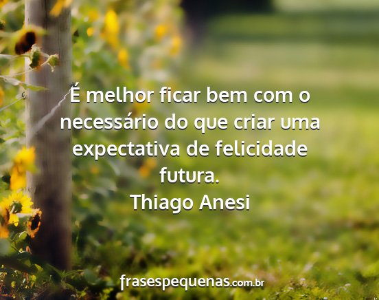 Thiago Anesi - É melhor ficar bem com o necessário do que...