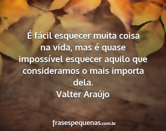 Valter Araújo - É fácil esquecer muita coisa na vida, mas é...