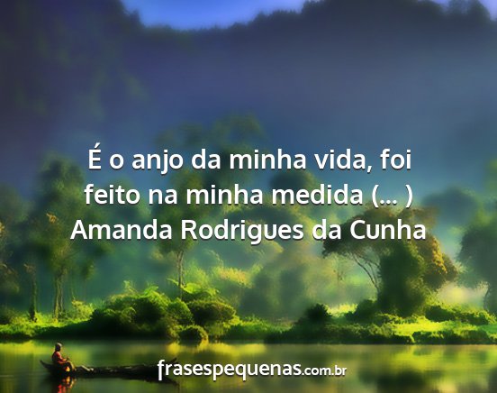 Amanda Rodrigues da Cunha - É o anjo da minha vida, foi feito na minha...