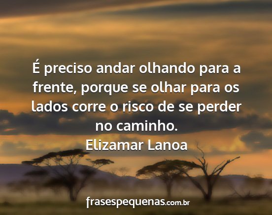 Elizamar Lanoa - É preciso andar olhando para a frente, porque se...