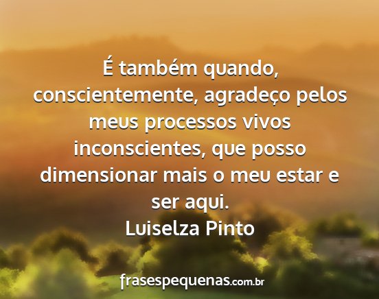 Luiselza Pinto - É também quando, conscientemente, agradeço...