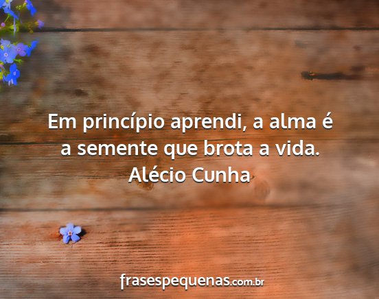 Alécio Cunha - Em princípio aprendi, a alma é a semente que...