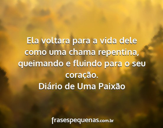 Diário de Uma Paixão - Ela voltara para a vida dele como uma chama...