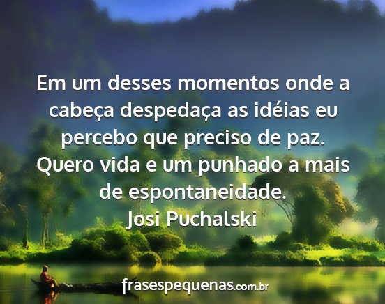 Josi Puchalski - Em um desses momentos onde a cabeça despedaça...