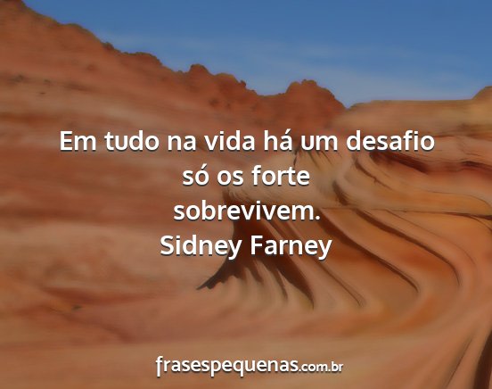 Sidney Farney - Em tudo na vida há um desafio só os forte...