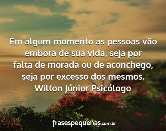 Wilton Júnior Psicólogo - Em algum momento as pessoas vão embora de sua...