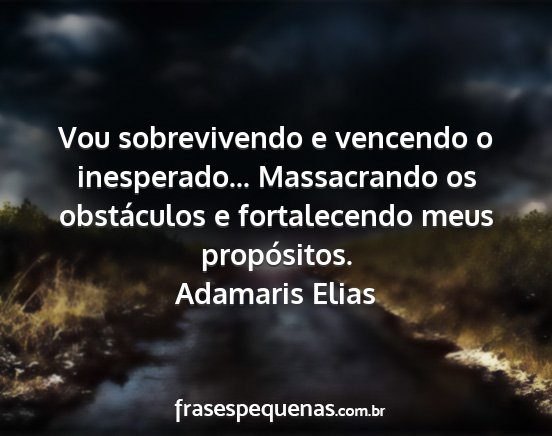 Adamaris Elias - Vou sobrevivendo e vencendo o inesperado......