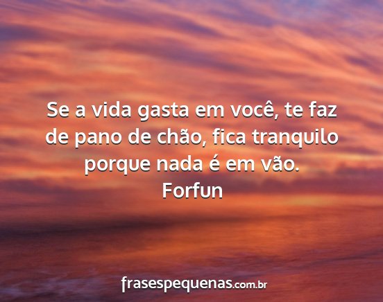 Forfun - Se a vida gasta em você, te faz de pano de...