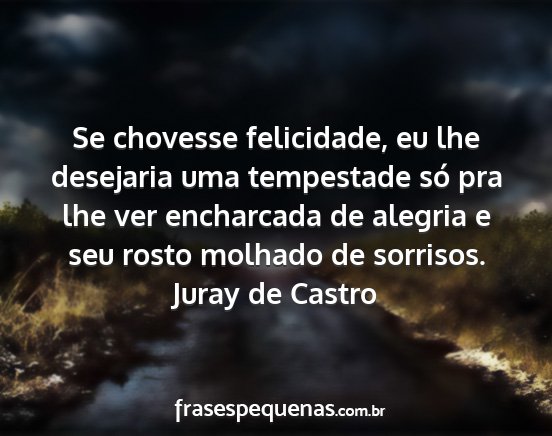 Juray de Castro - Se chovesse felicidade, eu lhe desejaria uma...