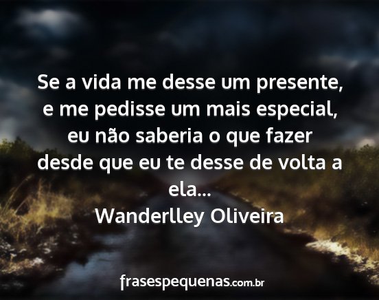 Wanderlley Oliveira - Se a vida me desse um presente, e me pedisse um...