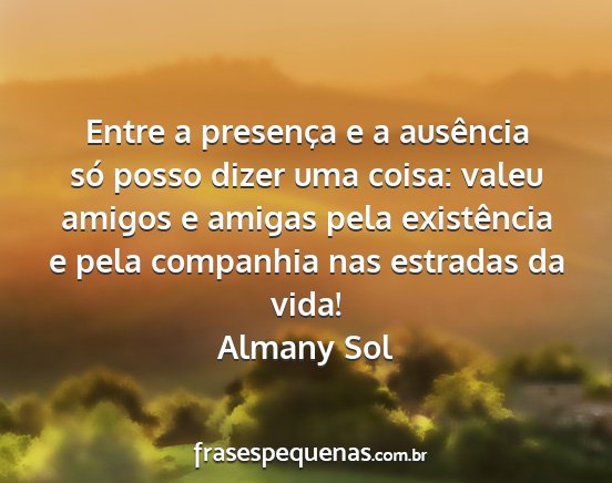 Almany Sol - Entre a presença e a ausência só posso dizer...