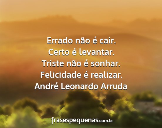 André Leonardo Arruda - Errado não é cair. Certo é levantar. Triste...