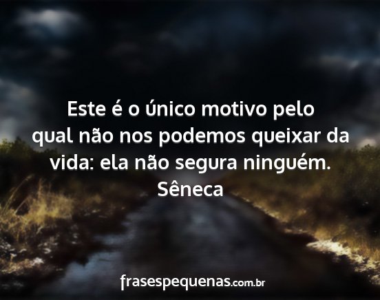 Sêneca - Este é o único motivo pelo qual não nos...