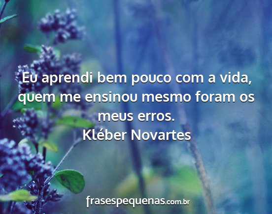 Kléber Novartes - Eu aprendi bem pouco com a vida, quem me ensinou...