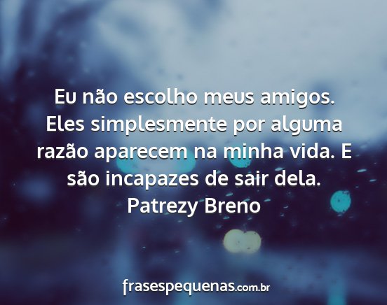 Patrezy Breno - Eu não escolho meus amigos. Eles simplesmente...