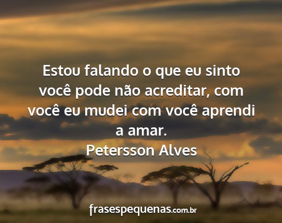 Petersson Alves - Estou falando o que eu sinto você pode não...
