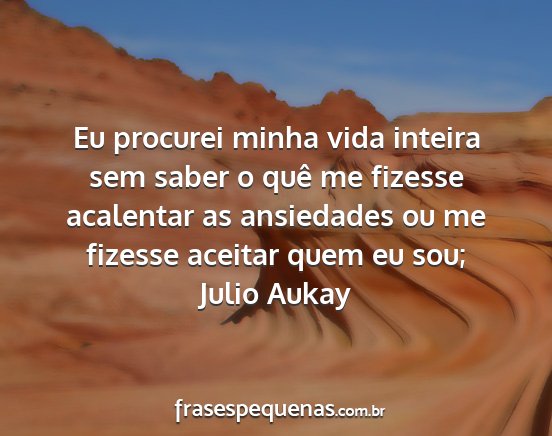 Julio Aukay - Eu procurei minha vida inteira sem saber o quê...
