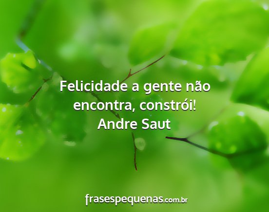 Andre Saut - Felicidade a gente não encontra, constrói!...
