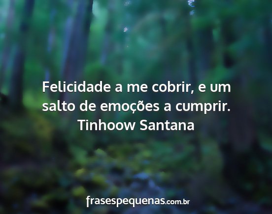 Tinhoow Santana - Felicidade a me cobrir, e um salto de emoções a...