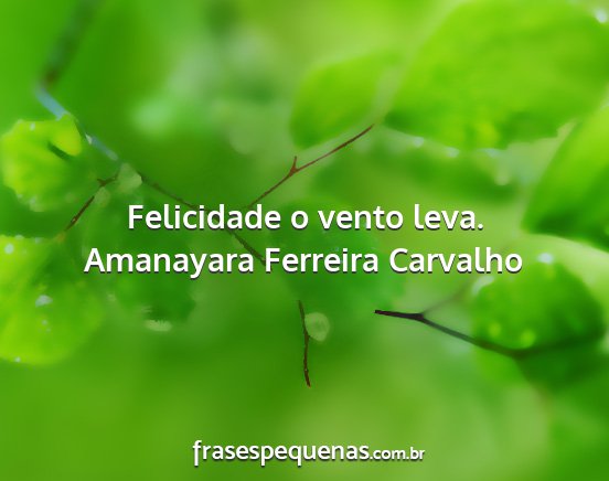 Amanayara Ferreira Carvalho - Felicidade o vento leva....