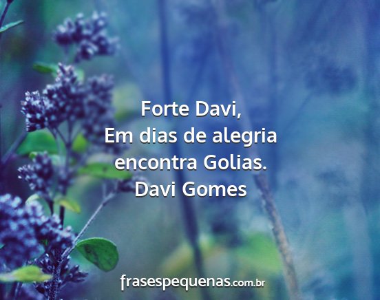 Davi Gomes - Forte Davi, Em dias de alegria encontra Golias....