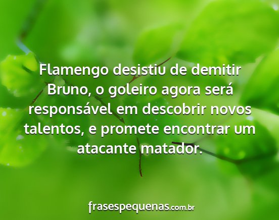 Flamengo desistiu de demitir Bruno, o goleiro...