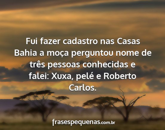 Fui fazer cadastro nas Casas Bahia a moça...