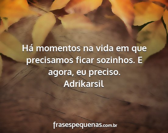 Adrikarsil - Há momentos na vida em que precisamos ficar...