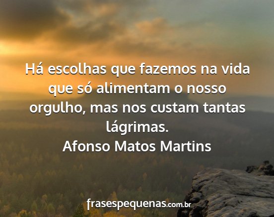 Afonso Matos Martins - Há escolhas que fazemos na vida que só...