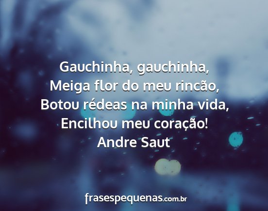 Andre Saut - Gauchinha, gauchinha, Meiga flor do meu rincão,...