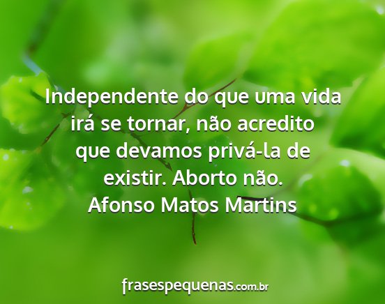 Afonso Matos Martins - Independente do que uma vida irá se tornar, não...
