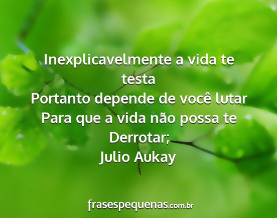Julio Aukay - Inexplicavelmente a vida te testa Portanto...