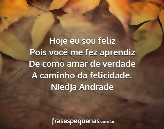 Niedja Andrade - Hoje eu sou feliz Pois você me fez aprendiz De...