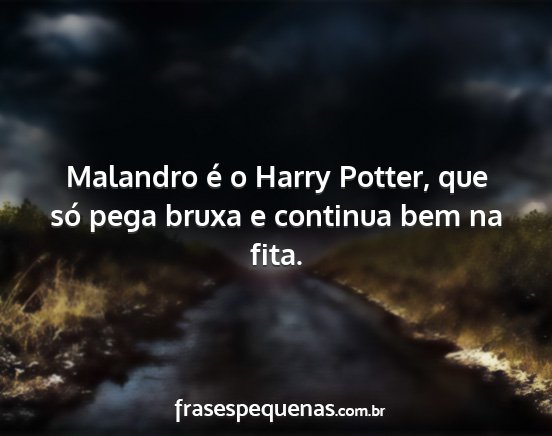 Malandro é o Harry Potter, que só pega bruxa e...