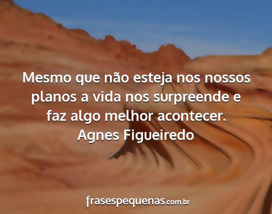 Agnes Figueiredo - Mesmo que não esteja nos nossos planos a vida...