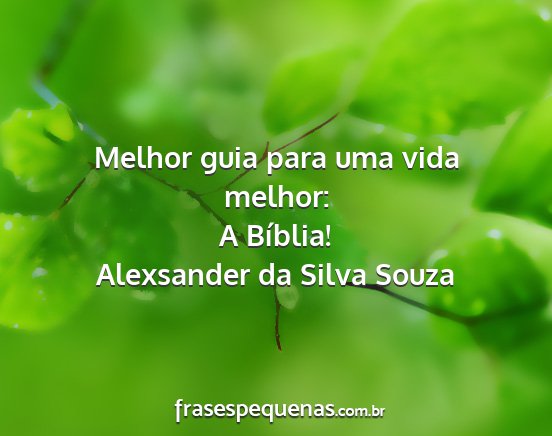 Alexsander da Silva Souza - Melhor guia para uma vida melhor: A Bíblia!...