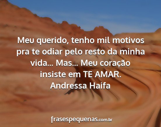 Andressa Haifa - Meu querido, tenho mil motivos pra te odiar pelo...