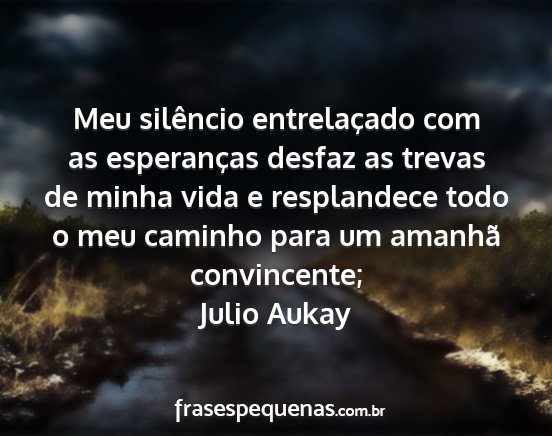 Julio Aukay - Meu silêncio entrelaçado com as esperanças...