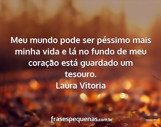 Laura Vitoria - Meu mundo pode ser péssimo mais minha vida e lá...