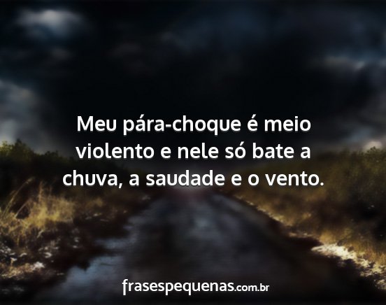 Meu pára-choque é meio violento e nele só bate...