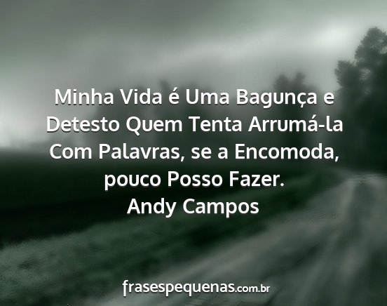 Andy Campos - Minha Vida é Uma Bagunça e Detesto Quem Tenta...