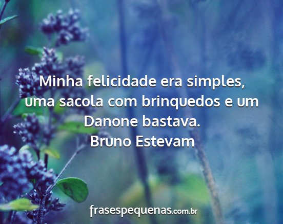 Bruno Estevam - Minha felicidade era simples, uma sacola com...