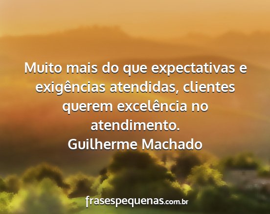 Guilherme Machado - Muito mais do que expectativas e exigências...